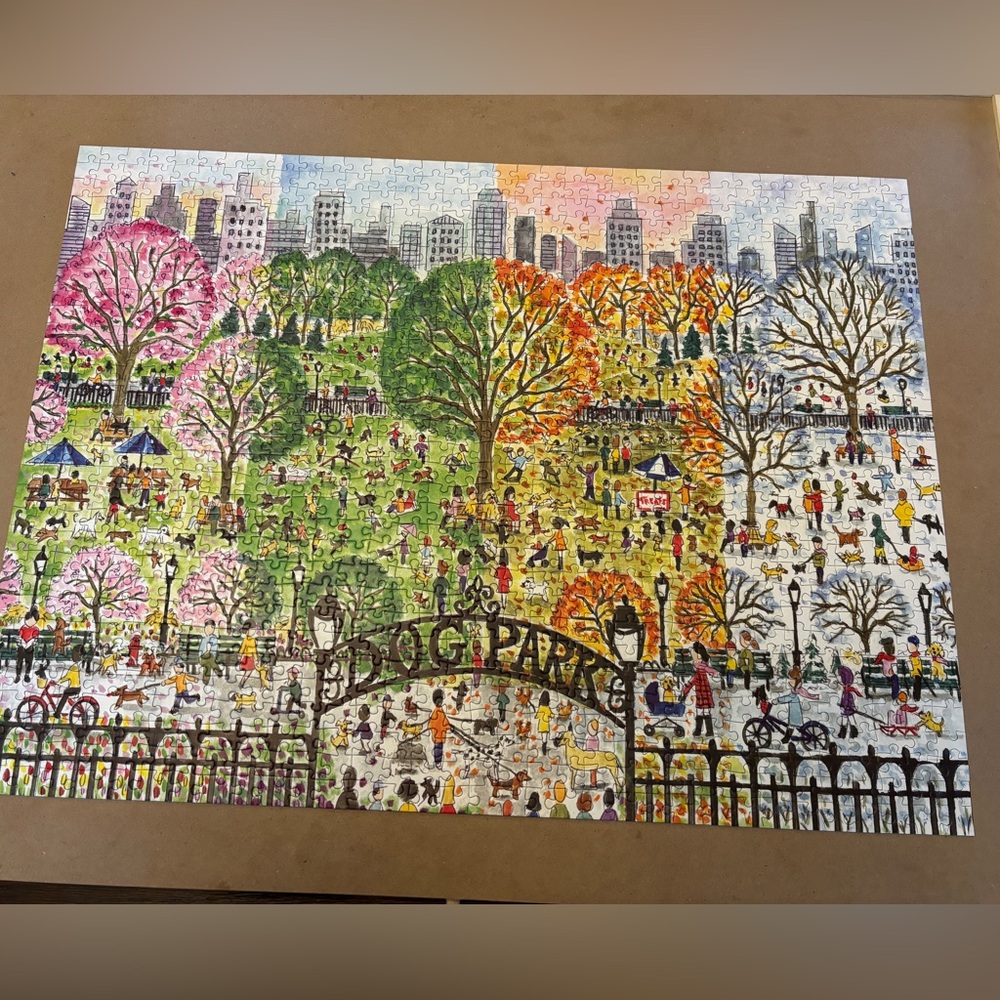 1000 piece puzzle!! Dog park in Four Seasons galison puzzle